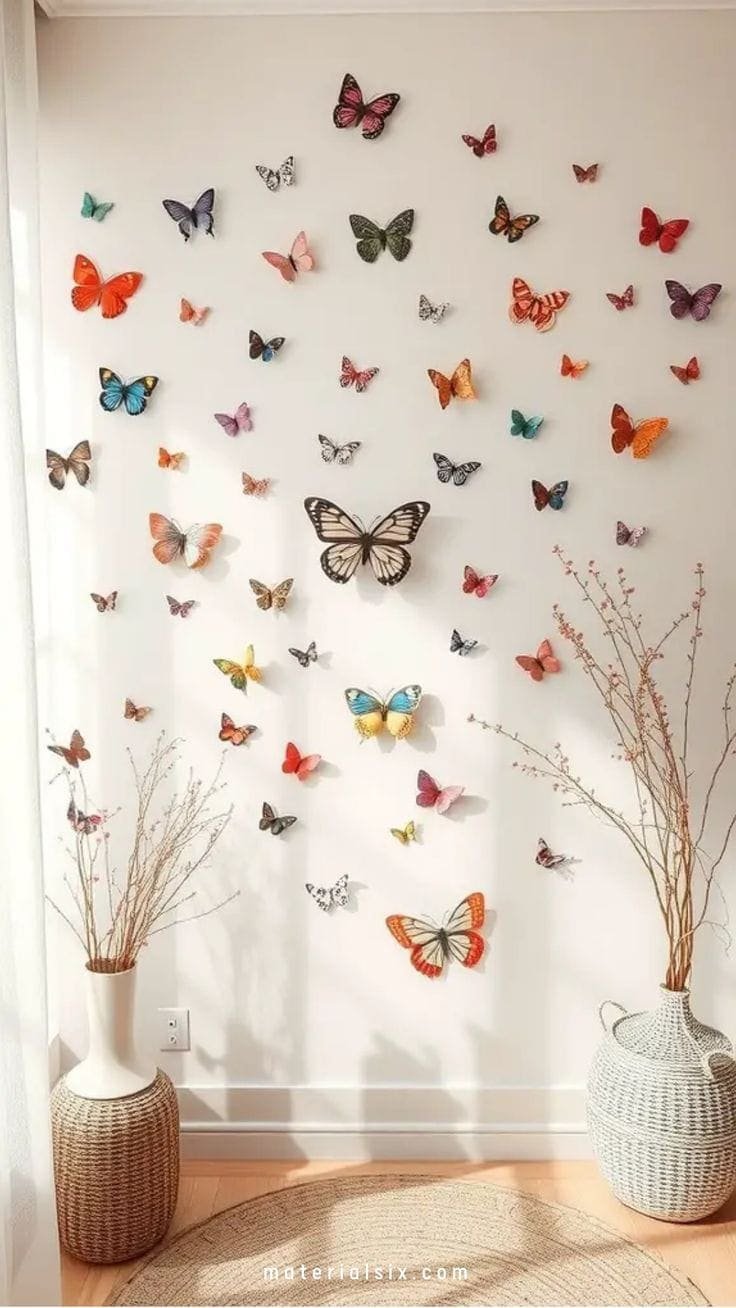 Colorful Butterfly Wall Decor Display