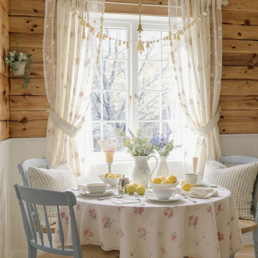 Cottage Style Spring Breakfast Nook Decor