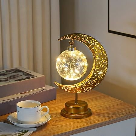 Crescent Filigree Orb Table Lamp