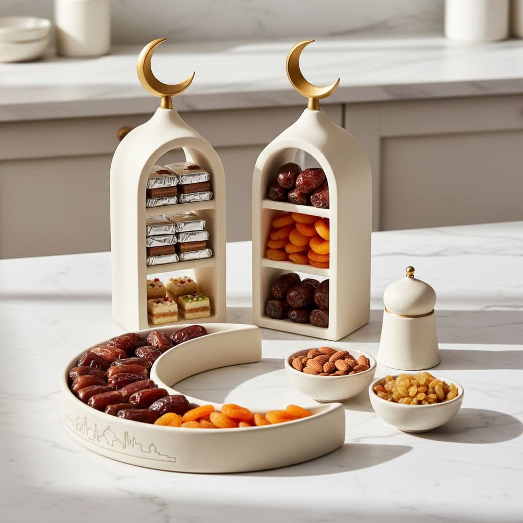 Crescent Moon Iftar Snack Display Set