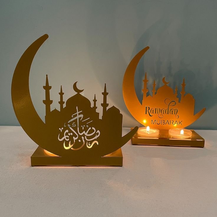 Crescent Mosque Tea Light Holder Duo