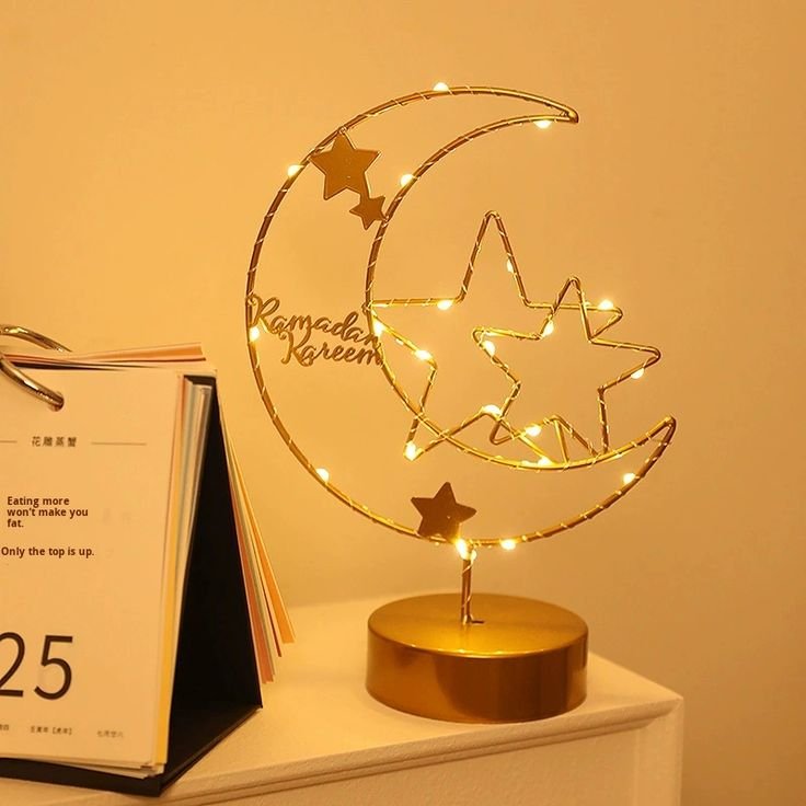 Crescent Star LED Ramadan Table Light
