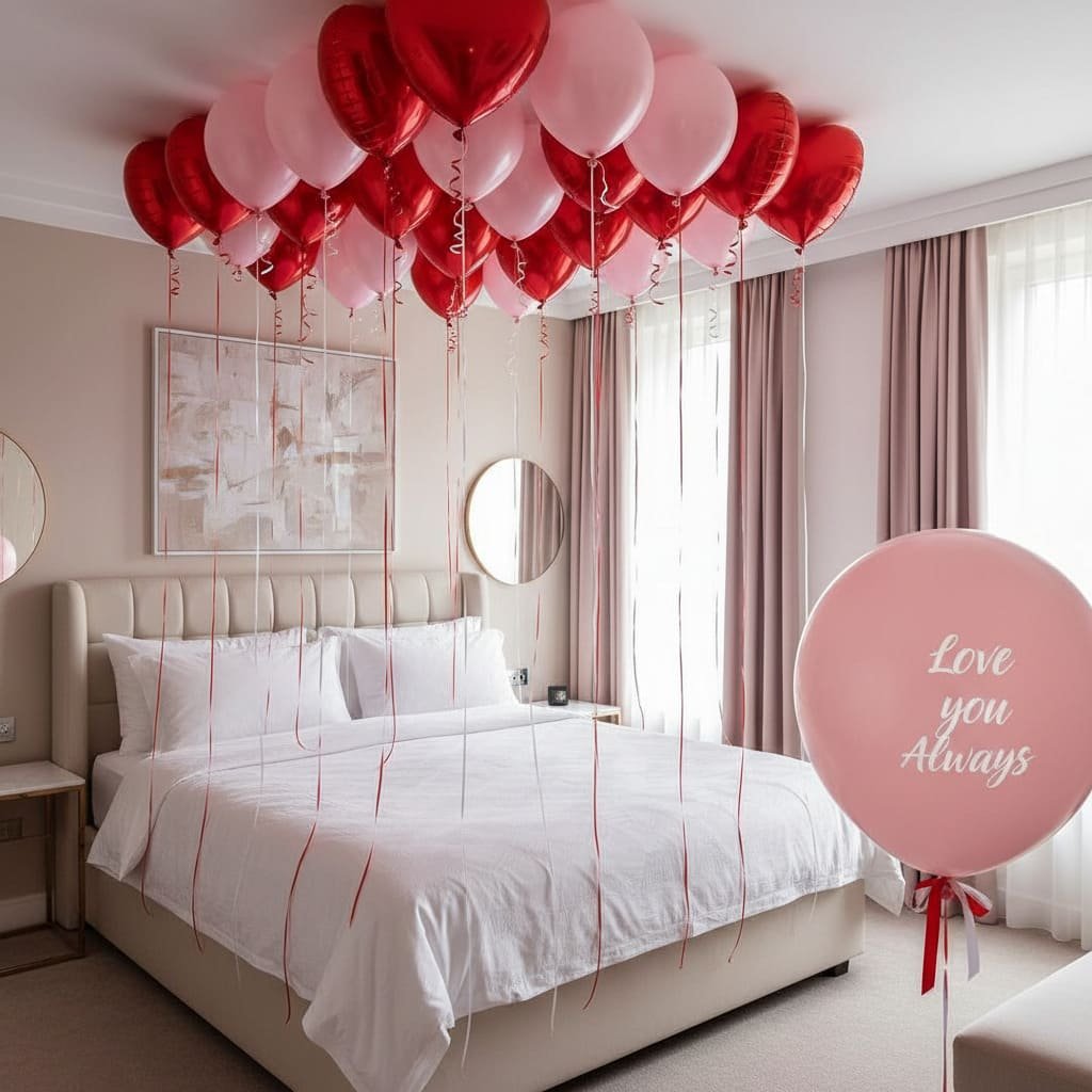 Floating Heart Balloon Ceiling Cluster