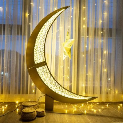 Floor Standing Crescent Moon Light