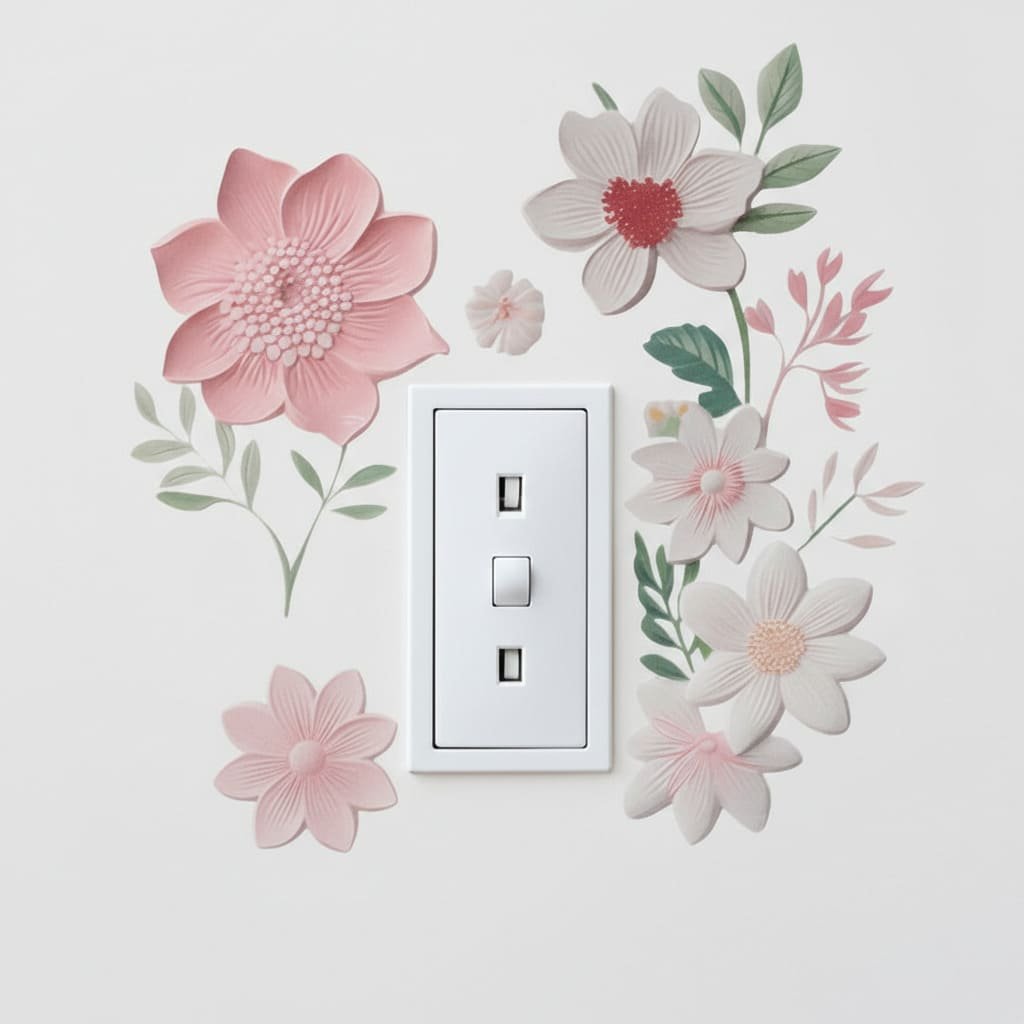 Floral Spring Light Switch Wall Decals