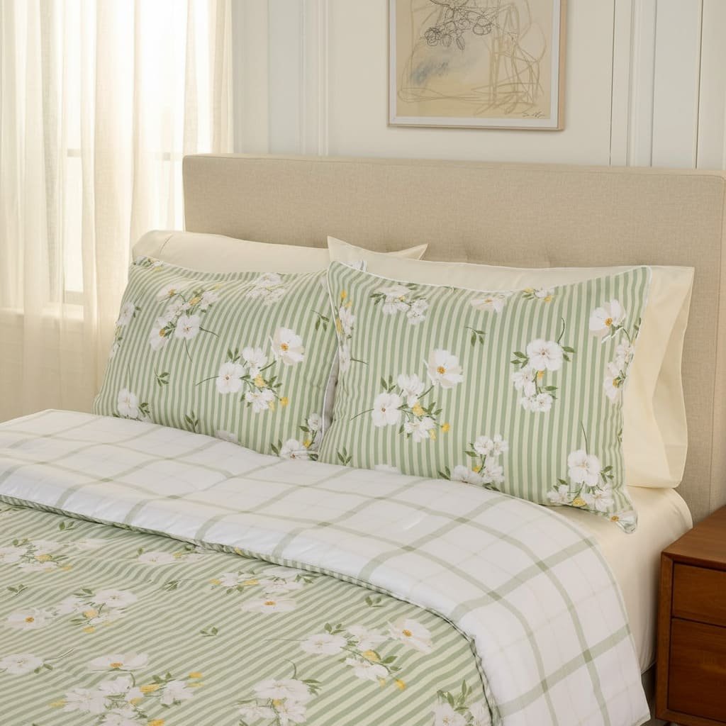 Fresh Stripe Bloom Spring Floral Bedsheets