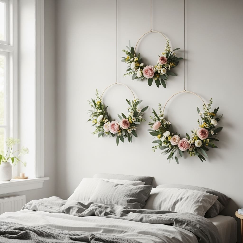 Hanging Floral Hoop Spring Wall Decor