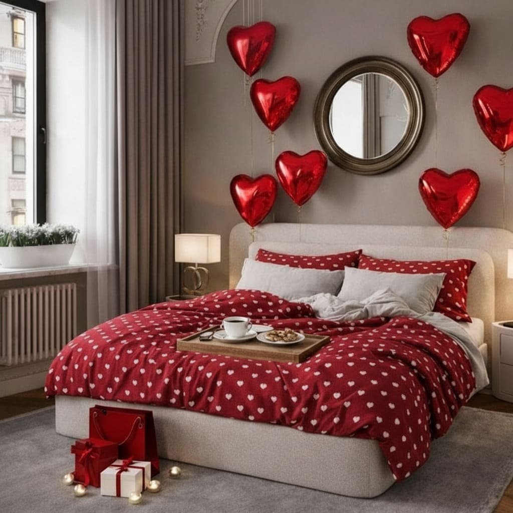 Heart Balloon Bedscape Set