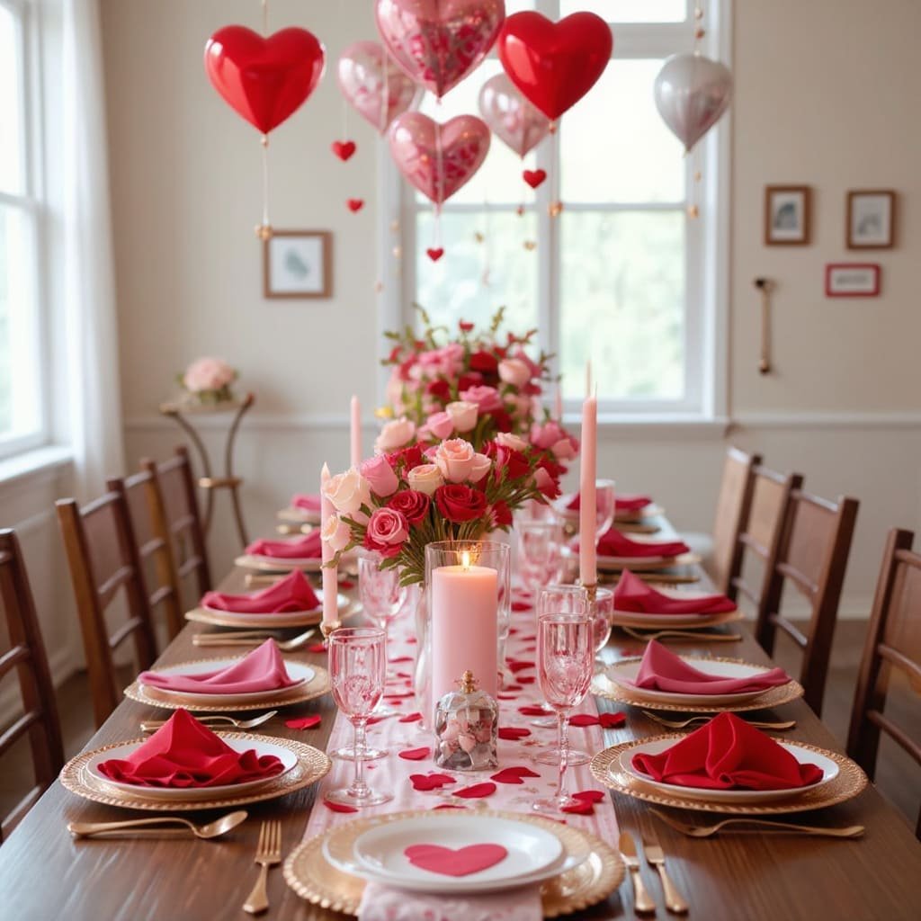 Heart Balloon Valentine’s Day Table Decor