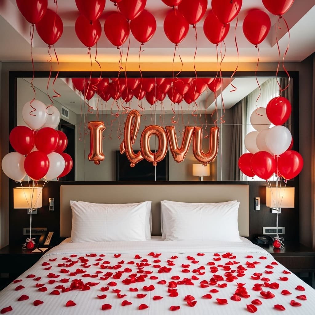 I Love You Balloon Bedroom Surprise