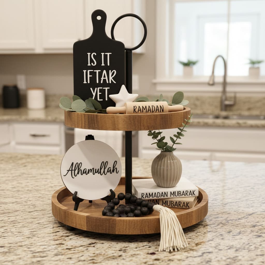 Is It Iftar Yet Tiered Tray Sign Set