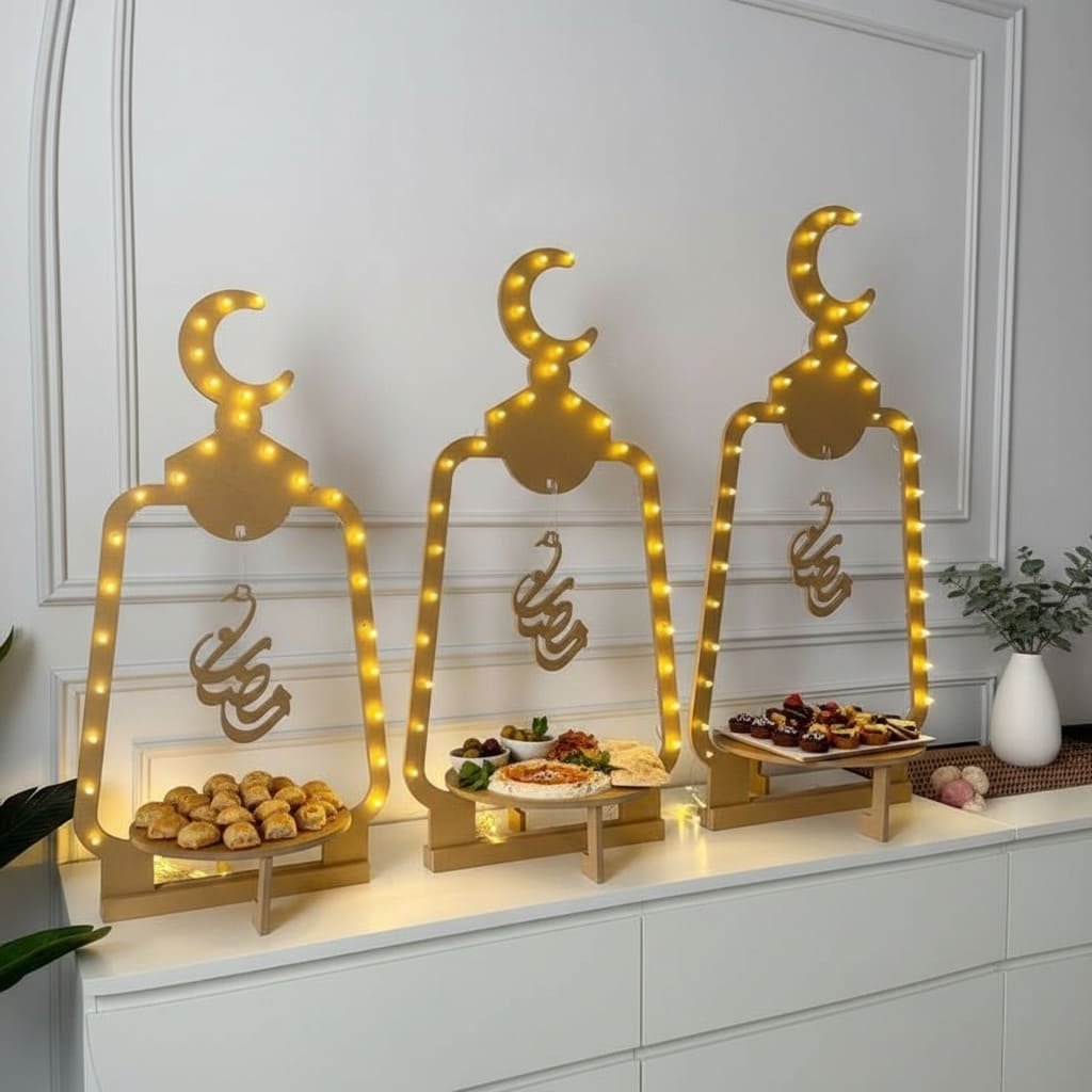 LED Crescent Arch Dessert Display Stands