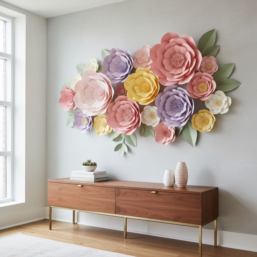 Large 3D Paper Flower Wall Art