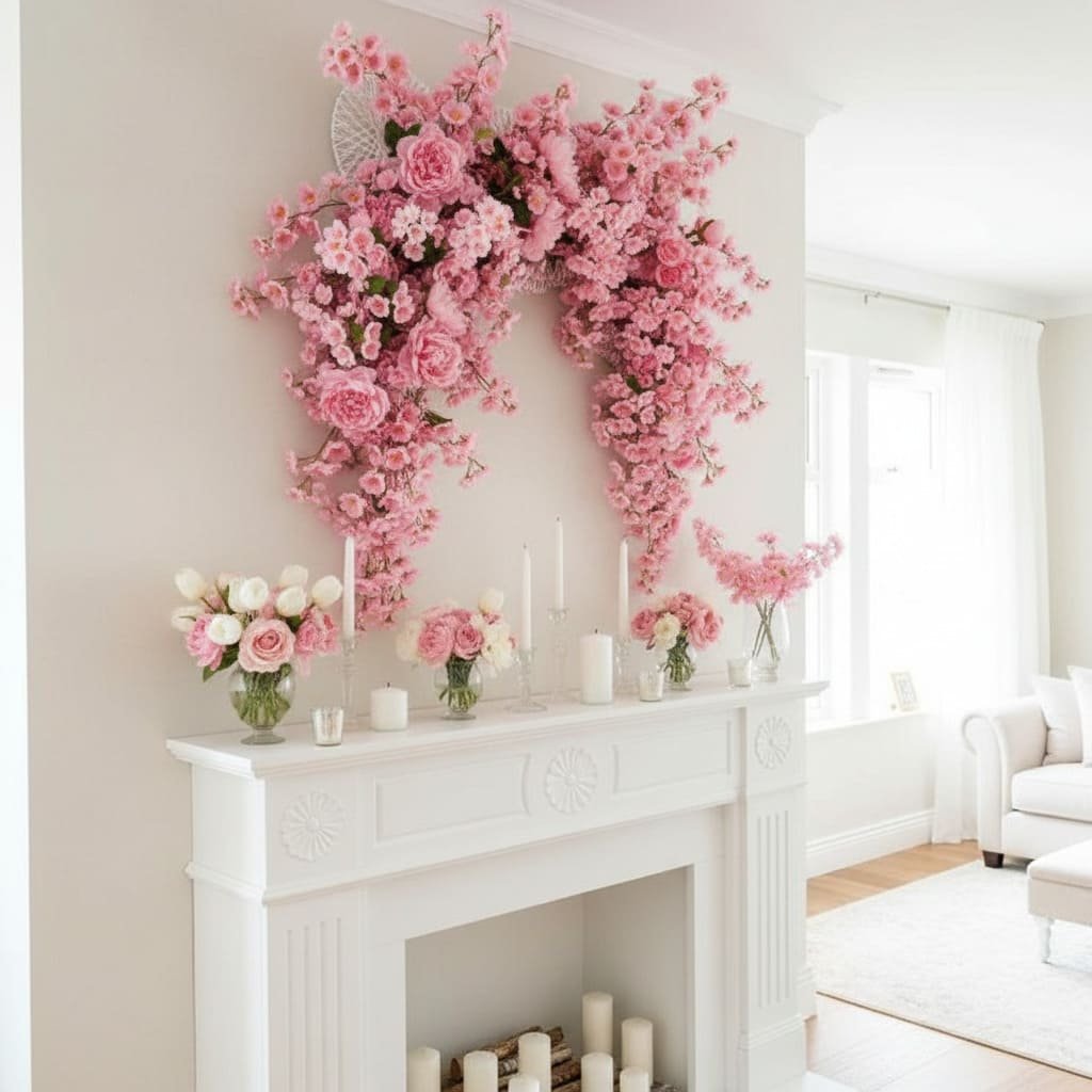 Large Pink Floral Spring Wall Arrangement