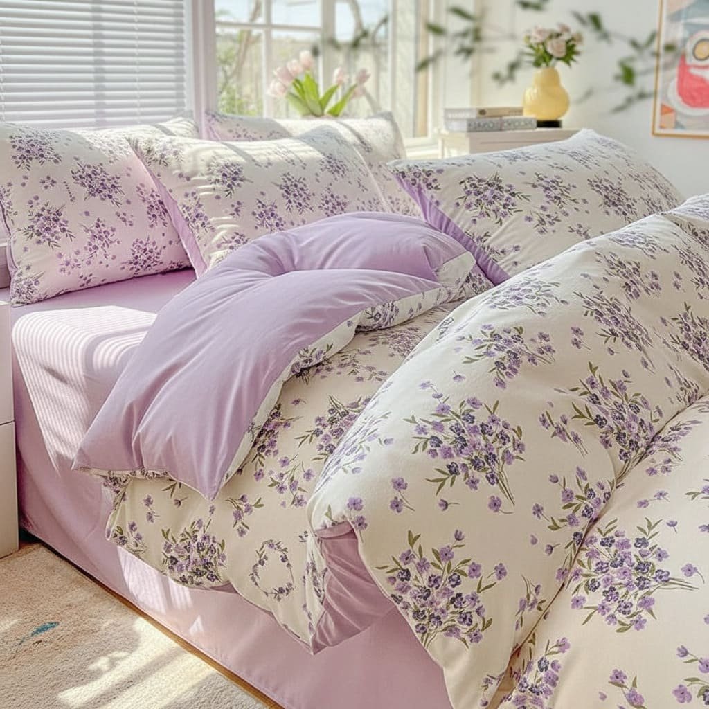 Lavender Bloom Spring Floral Bedsheets