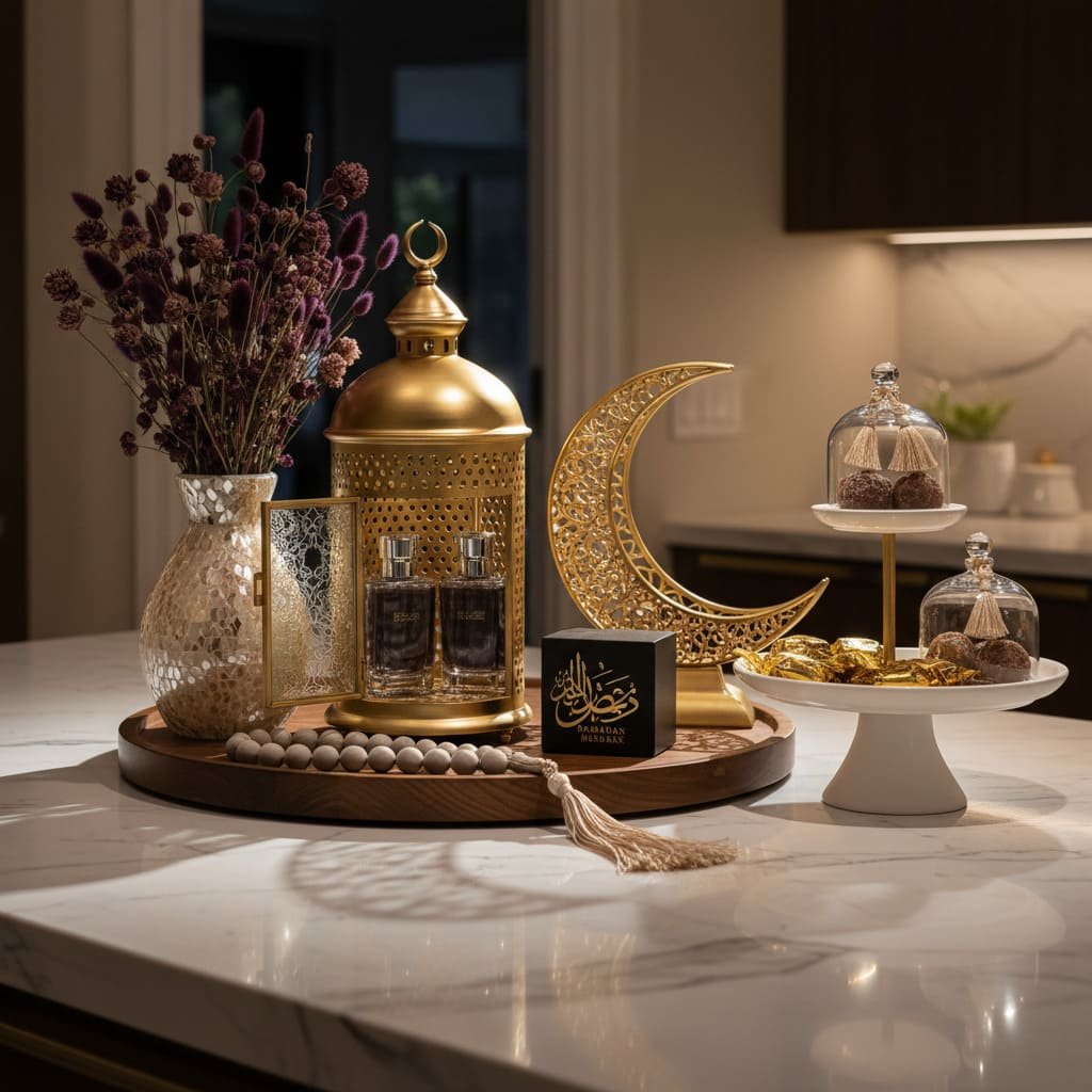 Luxury Gold Lantern Iftar Centerpiece