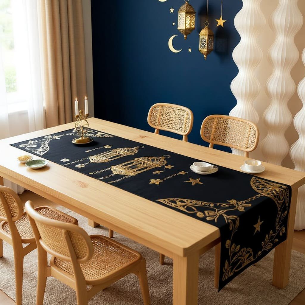 Midnight Lantern Ramadan Table Runner