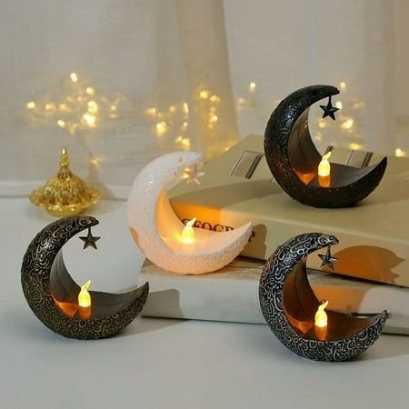 Mini Crescent Tea Light Holders with Star Charm