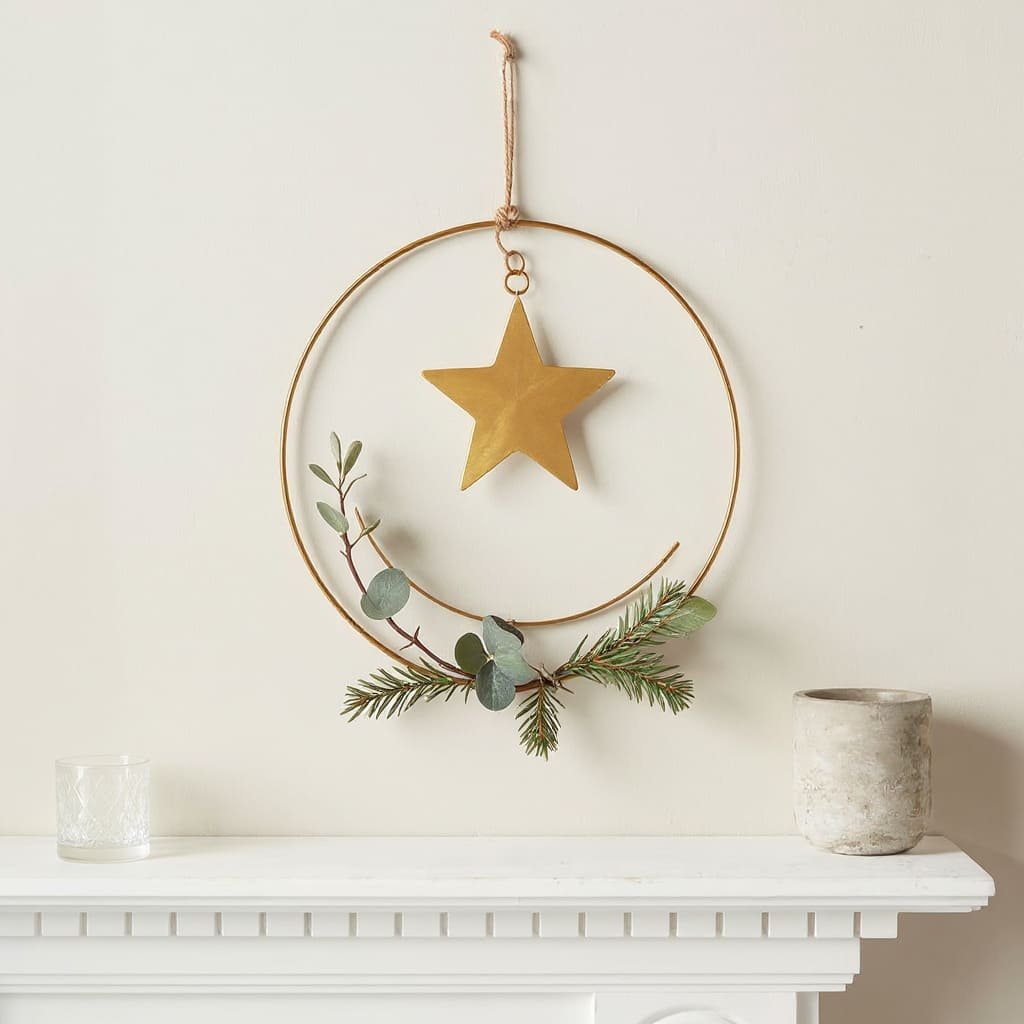 Minimal Gold Hoop Star Ramadan Hanger