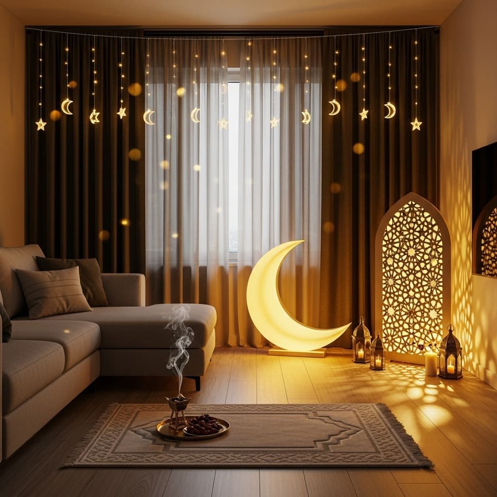 Moonlit Moroccan Screen Ramadan Prayer Corner