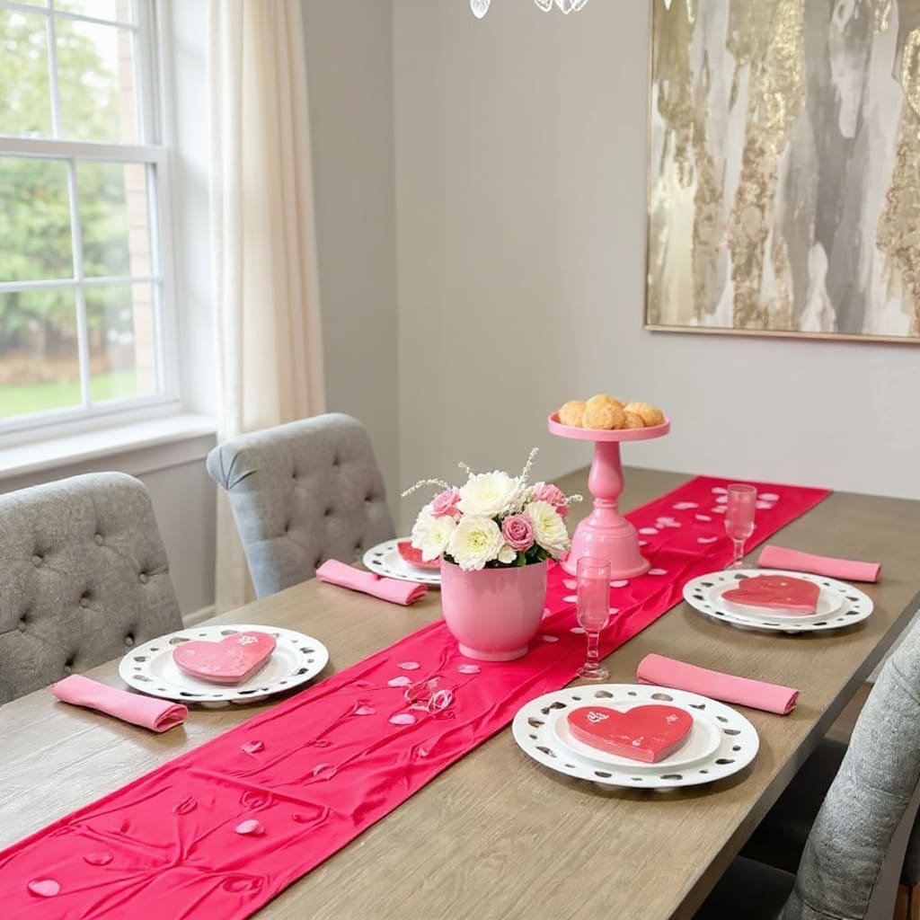 Pink Runner Heart Plate Valentine’s Day Table Decor
