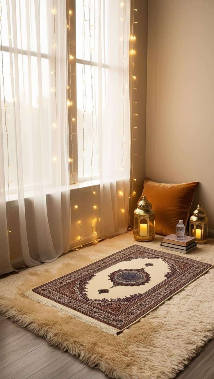 Ramadan Window Prayer Mat Corner Decor