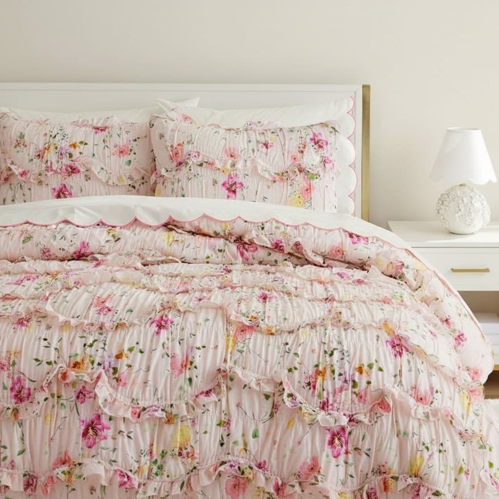 Rose Ruffle Spring Floral Bedsheets
