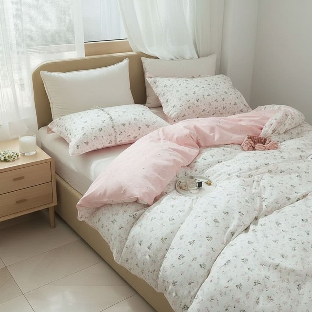 Soft Blush Spring Floral Bedsheets
