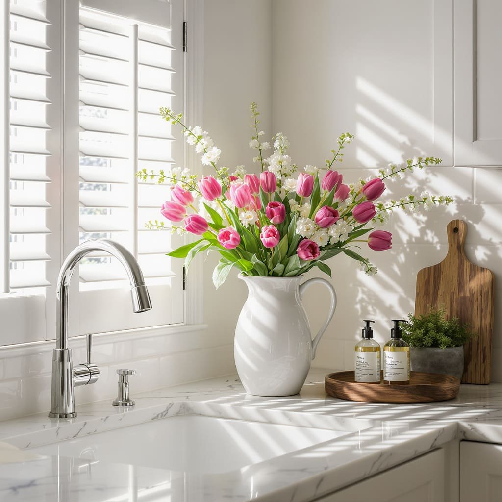 Tulip Pitcher Spring Kitchen Counter Decor
