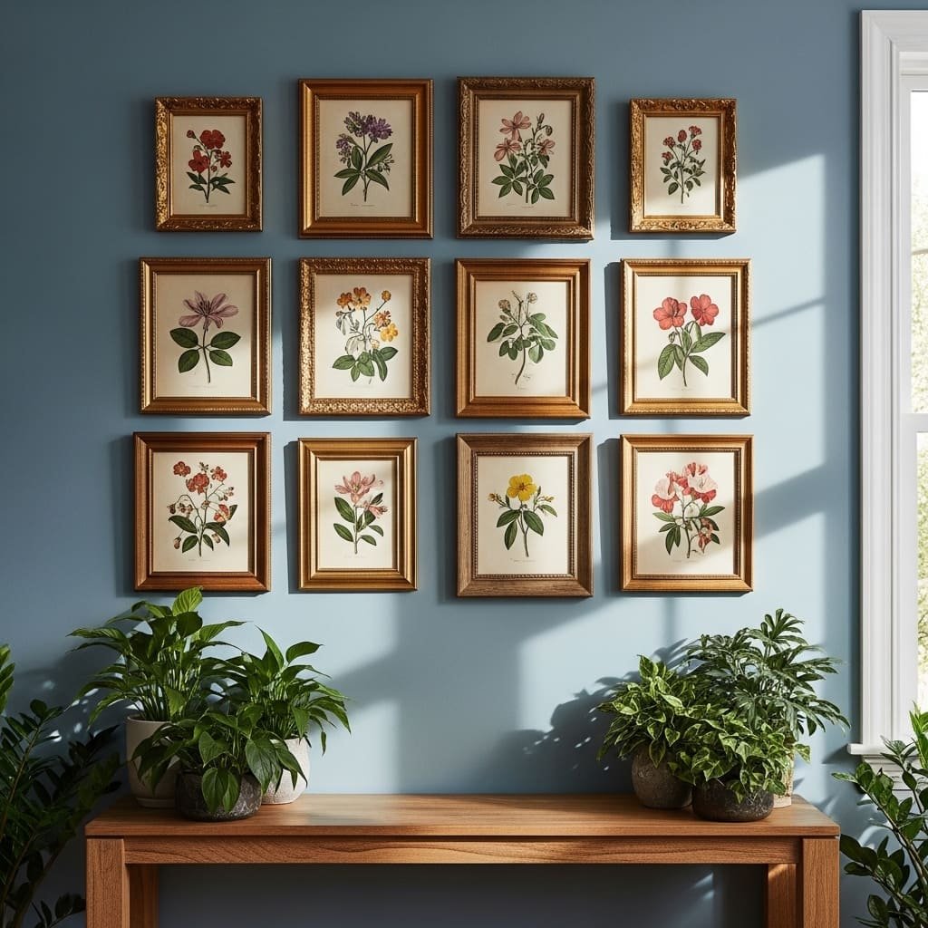 Vintage Botanical Gallery Wall Art Set