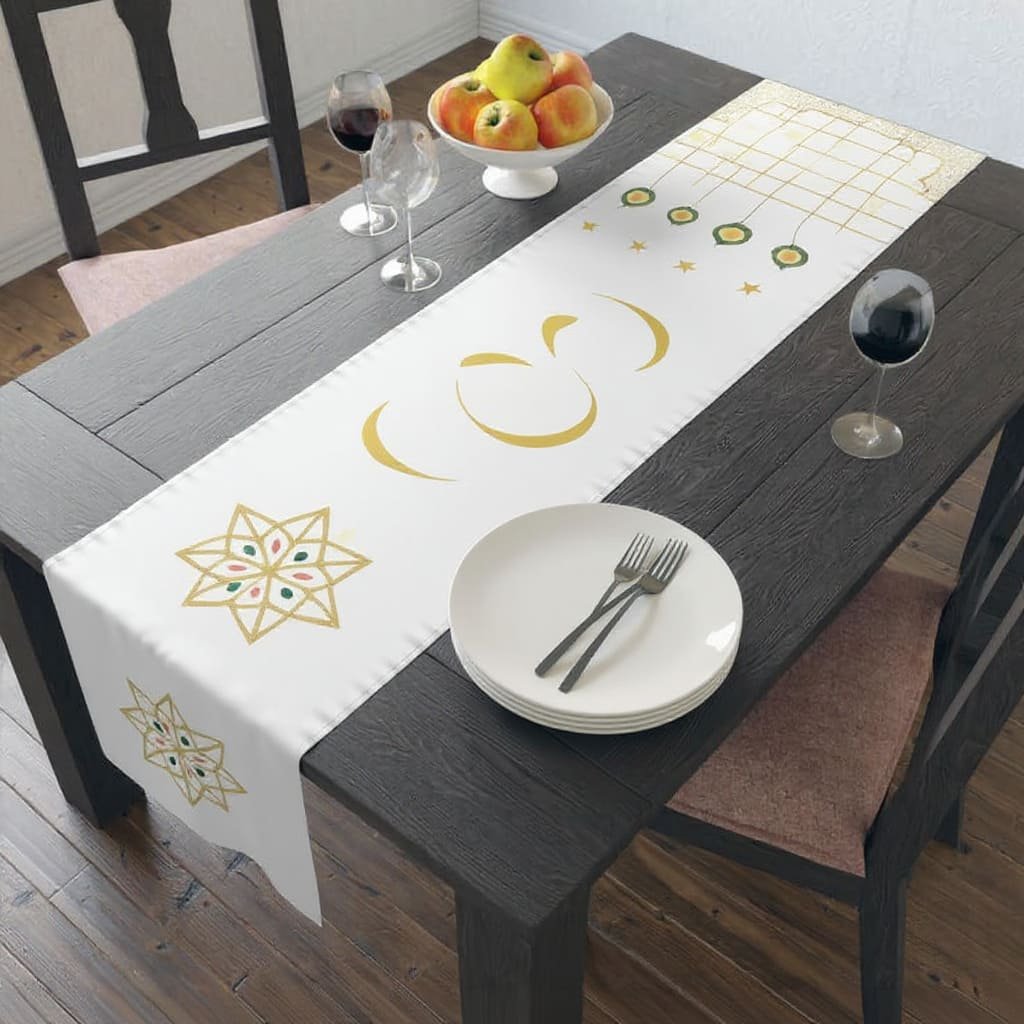 White Star Medallion Ramadan Table Runner