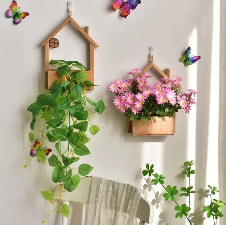 Wooden Hanging Spring Wall Planters