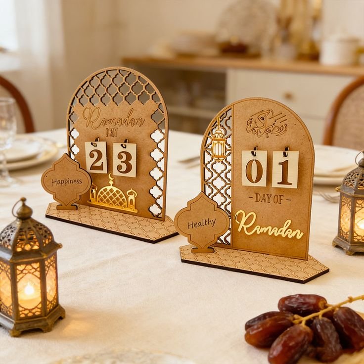 Wooden Ramadan Countdown Calendar Set