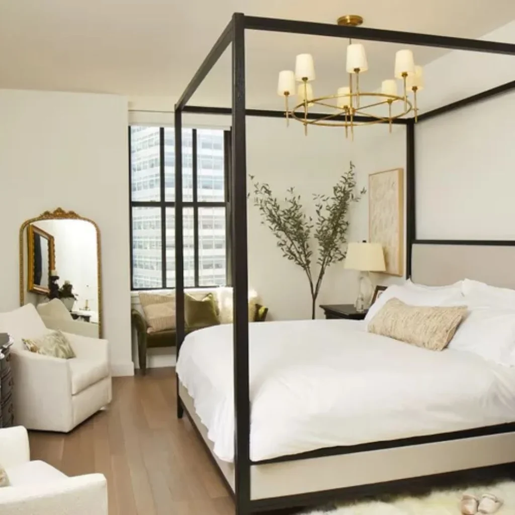 Black Four-Poster Canopy Bed