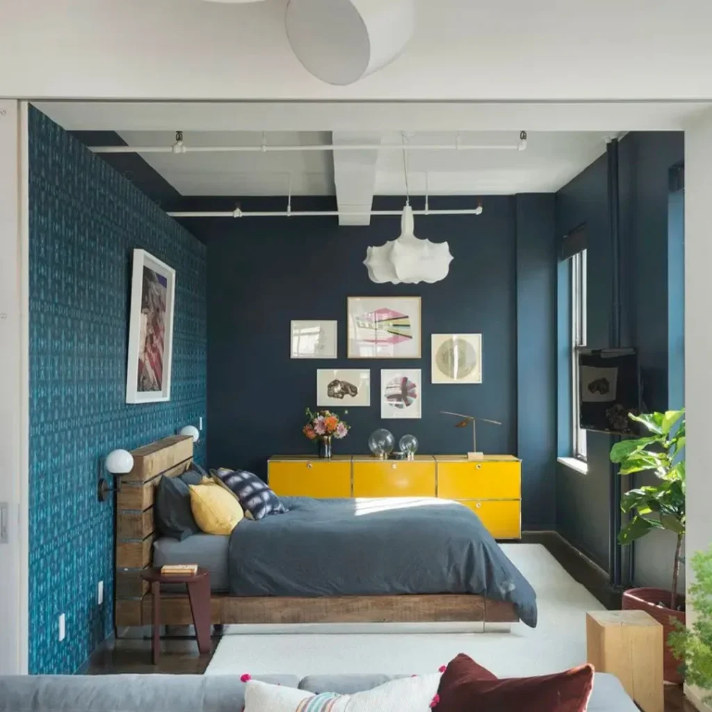 Dark Navy Loft Bedroom