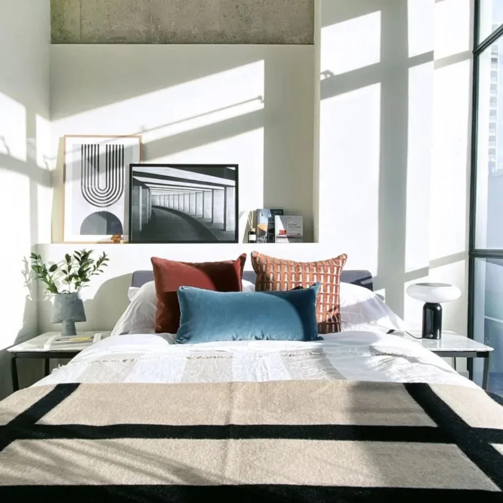 Loft Bedroom with Exposed Concrete Ceiling